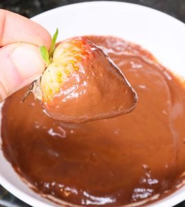 vegan chocolate covered strawberries, low-fat, oil-free