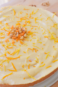 Raw Vegan Carrot Cake w/ Orange Cashew Cream