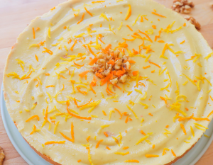Raw Vegan Carrot Cake w/ Orange Cashew Cream