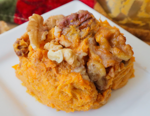 Vegan Maple Pecan Sweet Potato Casserole