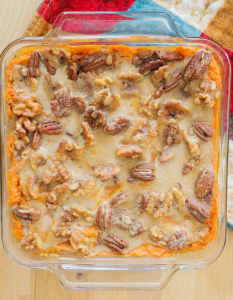 Vegan Maple Pecan Sweet Potato Casserole