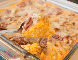 Vegan Maple Pecan Sweet Potato Casserole