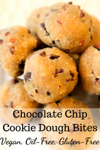 Chocolate Chip Cookie Dough Bites (Vegan, Oil-Free, Gluten-Free)